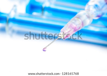 syringe studio shoot in white background