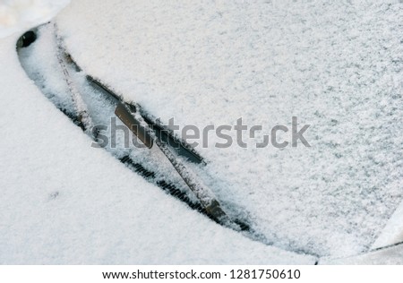 car windshield powder with snow