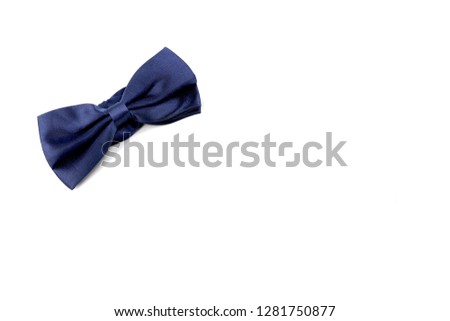  Dark blue bow Tie, isolated on white background 