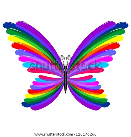 Butterfly Rainbow Abstract Design