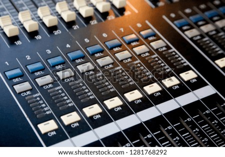 Black sound mixer controller,concept entertainment