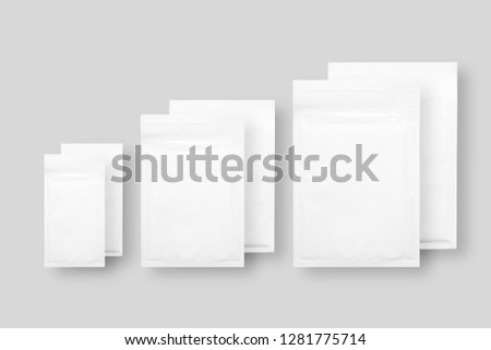 White paper bubble envelopes, isolated