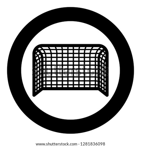 Soccer gate Football gate Handball gate Concept score icon black color vector illustration flat style simple imagein circle round