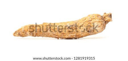 Ginseng root on white background 
