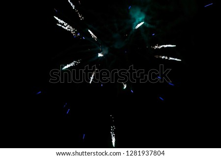 Defocused Colourful Fireworks Bokeh Background