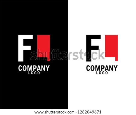 fl, lf letter Logo Design with negative space. company logo template vector 