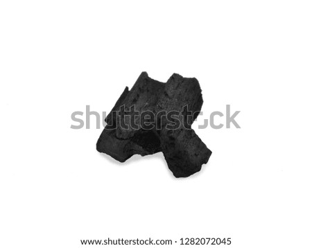 Natural wood charcoal, traditional charcoal isolated on white background 