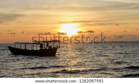 Cambodia Sun set silhouette