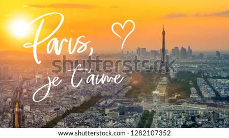 paris streets with view on the famous paris eifel tower on a sunny day with sunshine Royalty-Free Stock Photo #1282107352