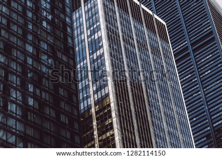 New York City, New York - 11 September, 2018: Business concept - detail of a corporate building.