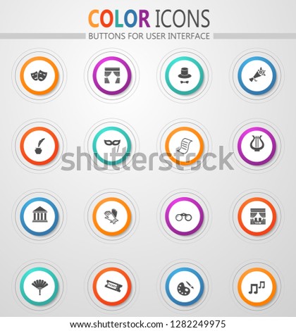 Theater vector icons for user interface design
