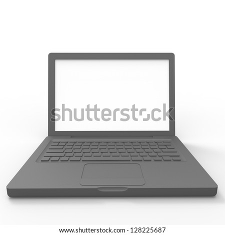 Laptop on white background