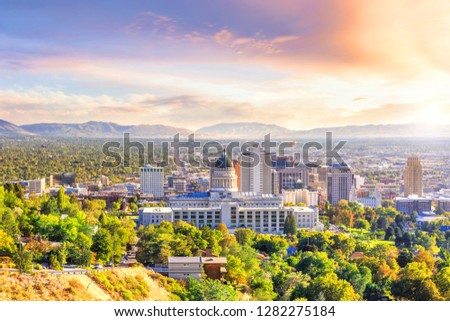 Salt Lake City skyline Utah in USA