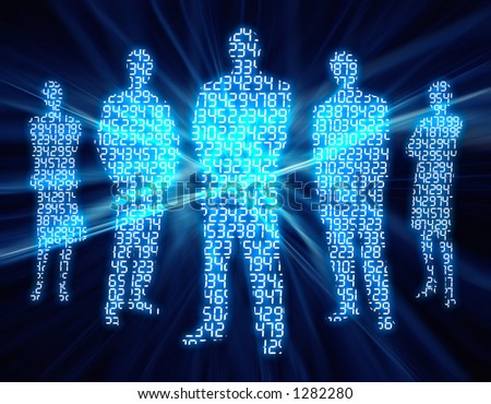 Binary digit of people. Royalty-Free Stock Photo #1282280