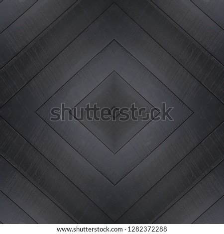 black wooden board with abstract rhombus pattern
