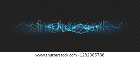 Nature force effect of powerful charge lightning with sparks. EPS 10 Royalty-Free Stock Photo #1282385788