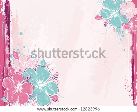 bouquet of hibiscus on pink background