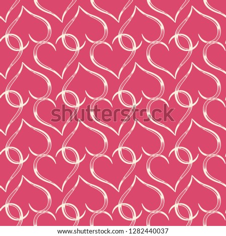 Seamless vector pattern from the bound hearts on a pink background. Valentine's Day, Mother's Day, Wedding day or Women's Day. Vector color background. Endless texture for textile design. 