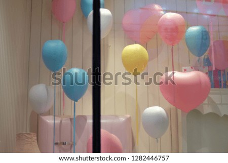 beautiful colored balloons on valentine's day