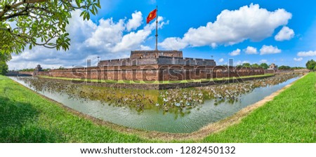 Flag Tower (Cot Co) Hue Imperial Citadel panoramic view, Vietnam