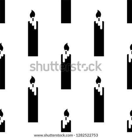 Candle Icon, Lit Candle Icon Seamless Pattern Vector Art Illustration