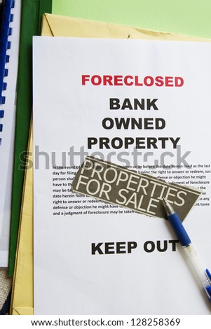 Foreclosed notice on a loan mortgage on a property.