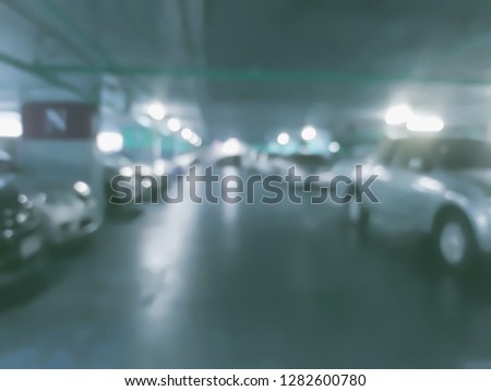 Underground parking car for background
