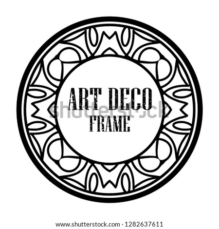 Art deco vintage badge logo frame in retro design vector illustration