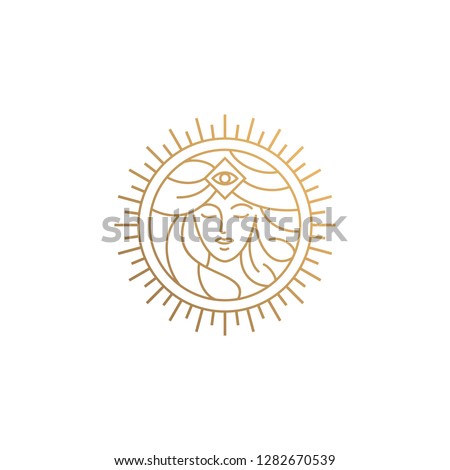 goddess line logo design Royalty-Free Stock Photo #1282670539