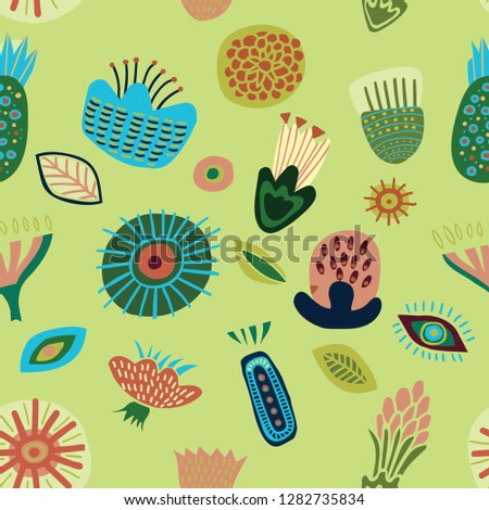 seamless pattern wallpaper floral leaves green