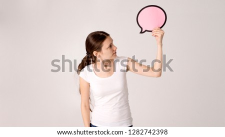 picture of smiling student with blank text bubble