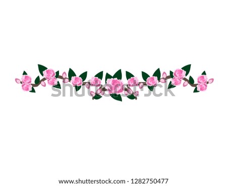 Spring branch with flowers decor