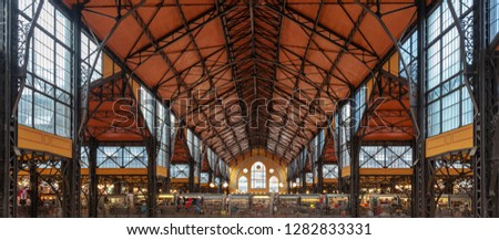 Roof of Central market hall in Budapest, Hungary Royalty-Free Stock Photo #1282833331
