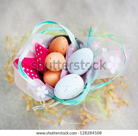 boguet of easter eggs