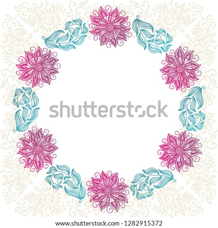 Beautiful floral frame. Vector illustration