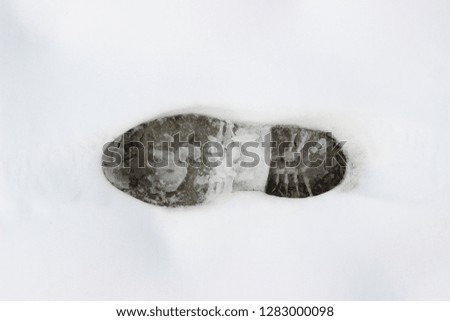 Snow footprint road street texture surface