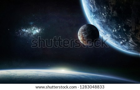 Planets in the space collage. Earth. Our home. Elements of this image furnished by NASA
