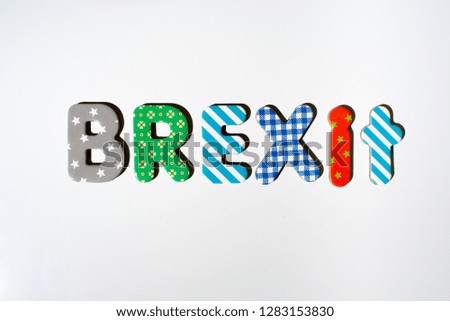 Word brexit written with magnets.