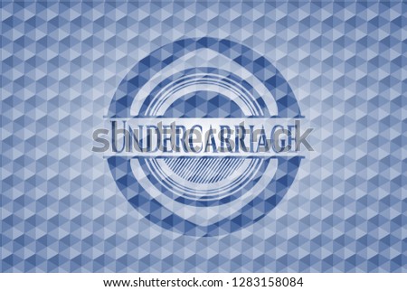 Undercarriage blue hexagon emblem.
