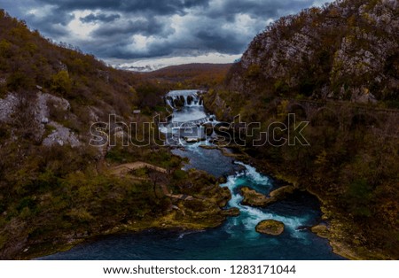 The beautiful waterfalls on the river Una 
