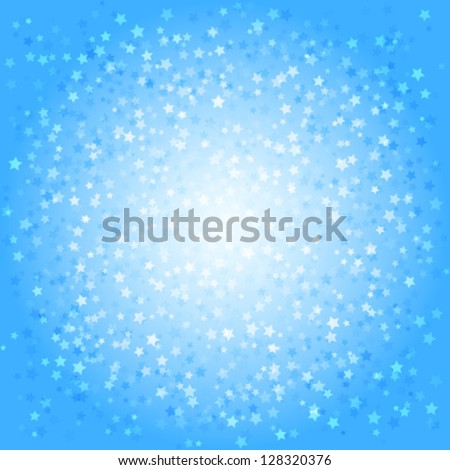 Blue abstract background with stars, vector illustration