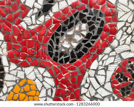 Colorful mosaic ceramic tile patterns background.