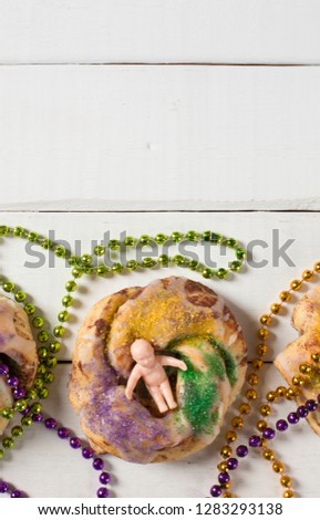 Mardi Gras King Cakes and Decoration