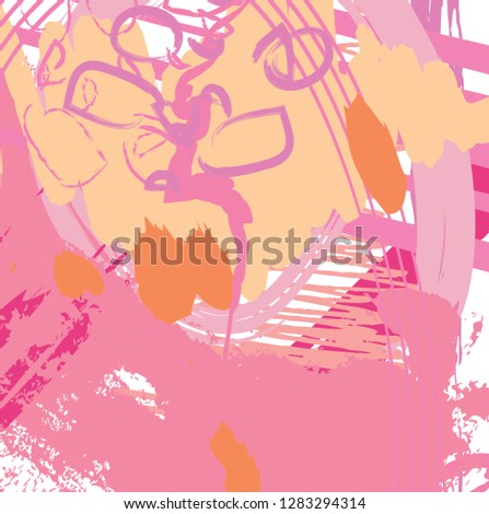 abstract colorful pink paintbrush and scribble lines texture background. creative colorful pink nice brush strokes and hand drawn for your design. vector illustration