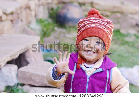 Happy native american toddler in the countryside. Royalty-Free Stock Photo #1283349268