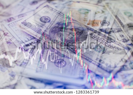 Abstract background with graph chart finance. Business concept
