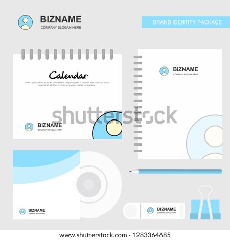 Profile Logo, Calendar Template, CD Cover, Diary and USB Brand Stationary Package Design Vector Template