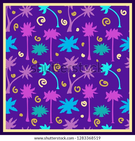Scarf design with palms