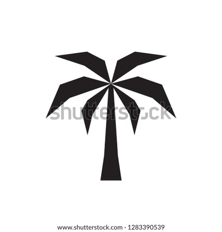 Palm - black icon on white background vector illustration for website, mobile application, presentation, infographic. Tropical tree concept sign. Graphic design element. 