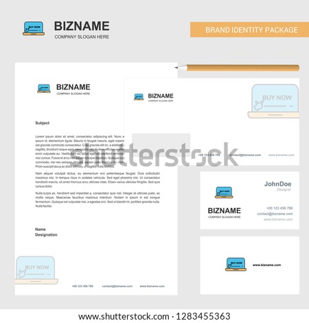 Online shopping Business Letterhead, Envelope and visiting Card Design vector template